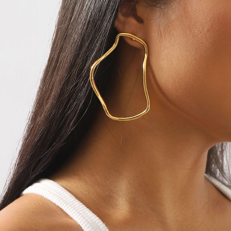 Gold Geometric Hollow Irregular Earrings