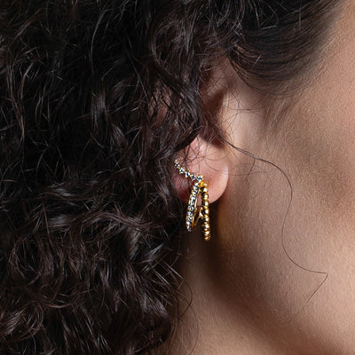 Double Layer Gold Hoop Earring