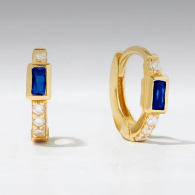 Sapphire Baguette Huggie Earring