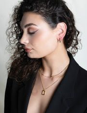 Gold Abstract Square Layered Necklace